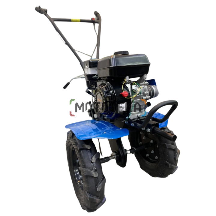 Мотоблок бензиновый Рысь МБР 7-10 (7лс, 82кг, чугунный редуктор, 2вп/1назад (пониж), ременное сцепл, пневмоколеса 4.00-10)